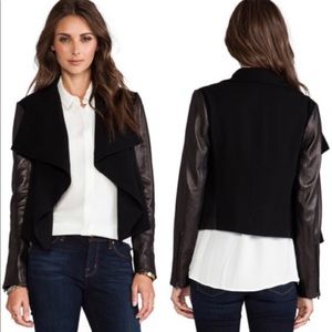 DVF Flutter Sleeve Leather Jacket